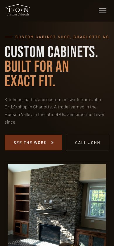 The new homepage on a phone